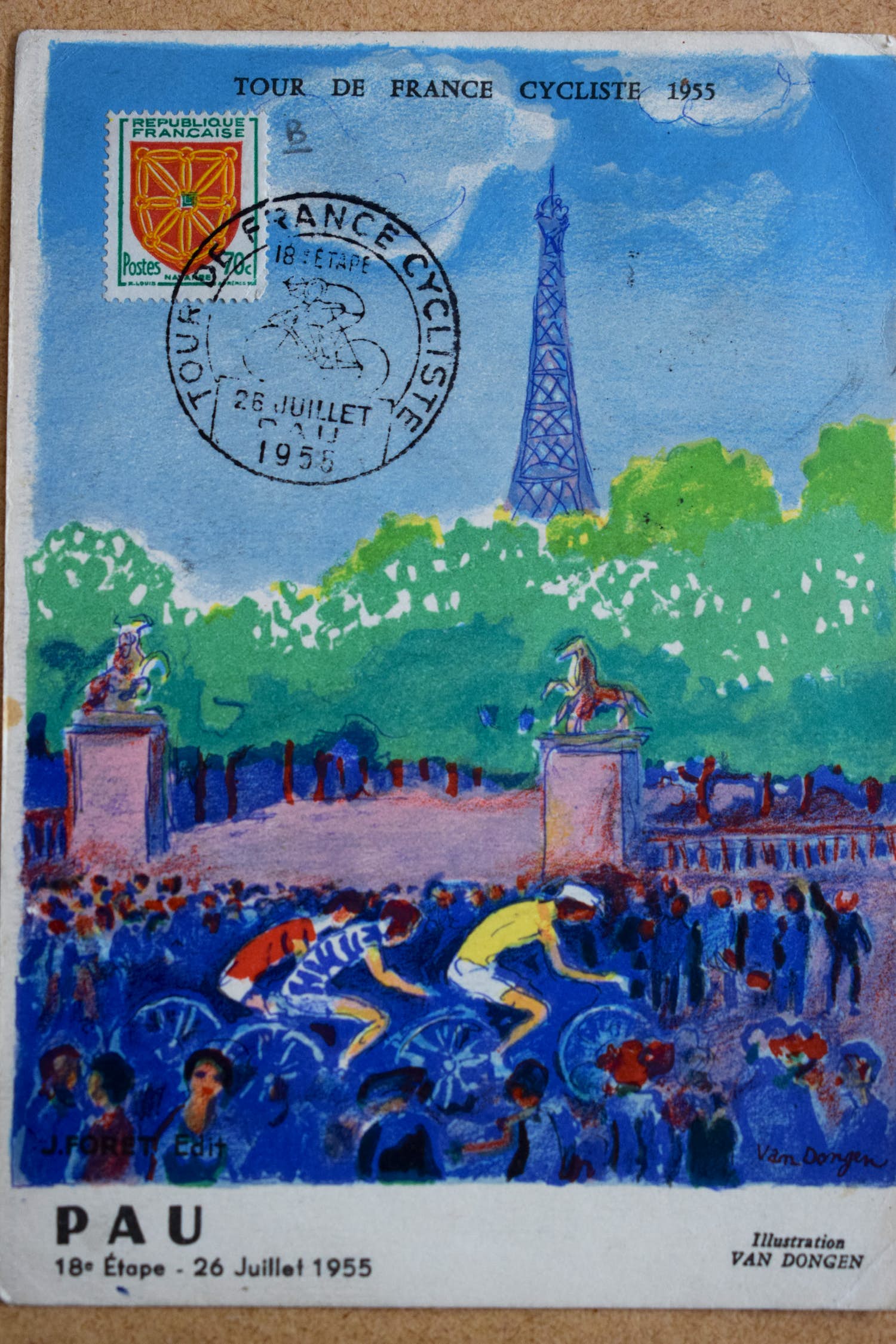 Kees van Dongen - litho - Ansichtkaart - Tour de France -18e etappe Pau kopen? Bied vanaf 30!