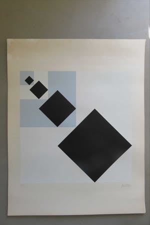 Theo van Doesburg - 4 zwarte vierkanten kopen? Bied vanaf 475!