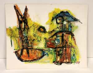 Paul Haanschoten - Abstracte compositie verkocht voor € 75!