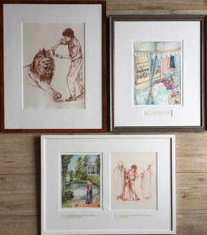 Jet Naftaniel-Joels - Lot van 4 originele illustraties uit kinderboeken | Uniek! kopen? Bied vanaf 55!