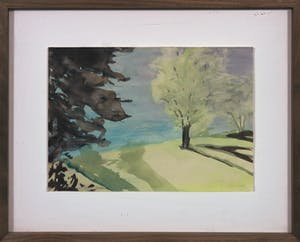 Heske de Vries - Aquarel en acryl op papier, Lake side - Ingelijst kopen? Bied vanaf 1!