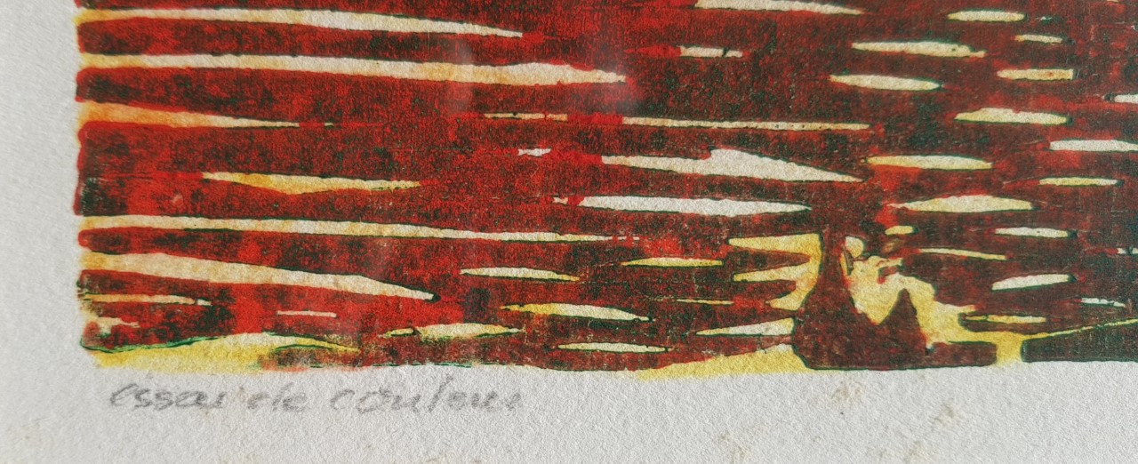 Niet of onleesbaar gesigneerd - houtsnede, 1998 inc lijst kopen? Bied vanaf 1!