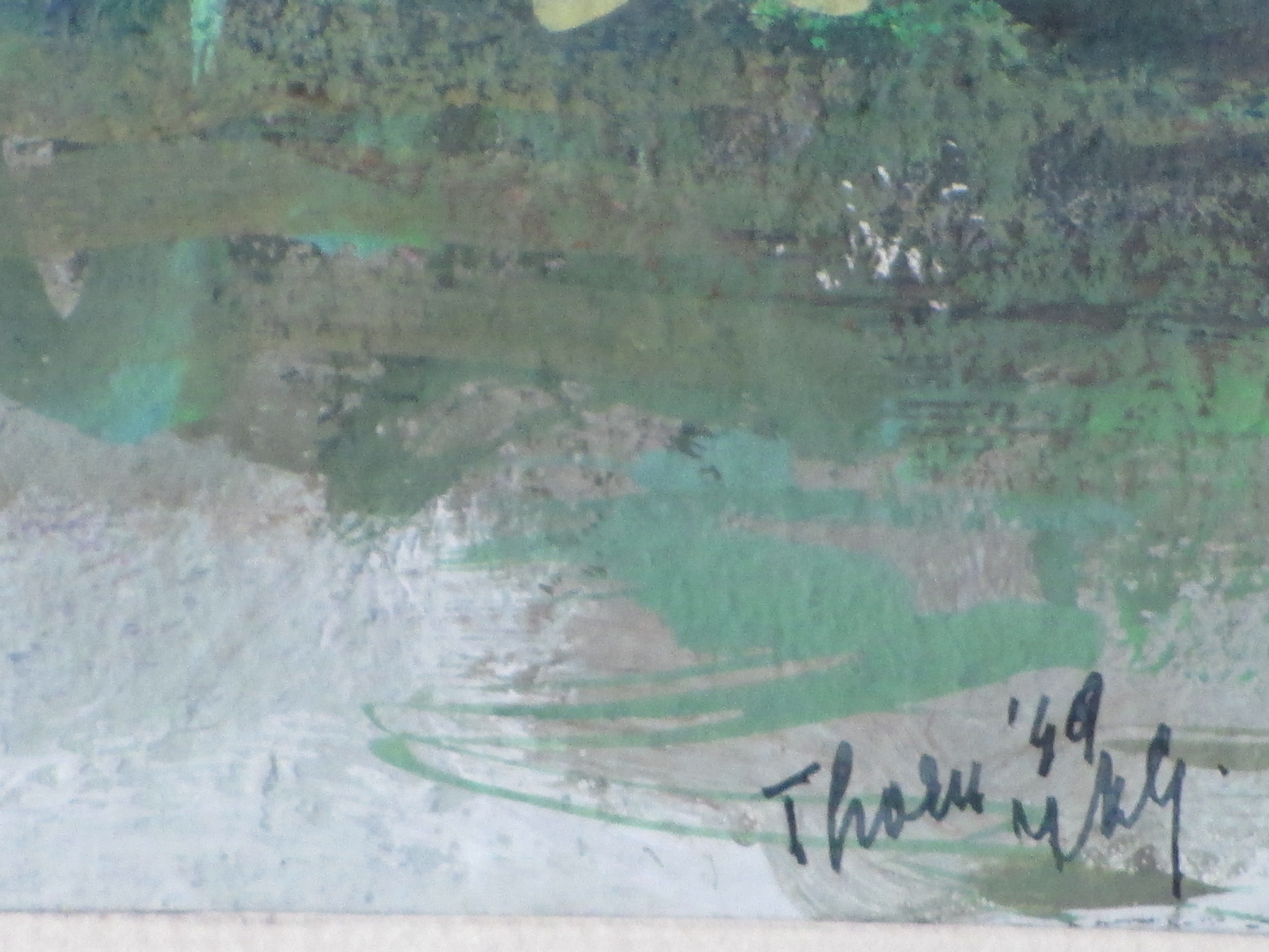 Niet of onleesbaar gesigneerd - Visser aan sloot in Thorn - Gemengde techniek kopen? Bied vanaf 1!