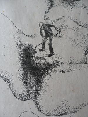 Frits Lindeman - Ets, Man met zeis. kopen? Bied vanaf 30!