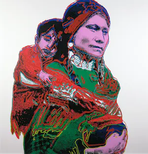 Andy Warhol - Mother & Child uit de serie Cowboys & Indians - Ingelijst kopen? Bied vanaf 1!