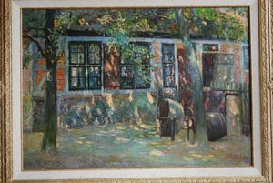 Max Metzoldt - zonnig erf - groot schilderij kopen? Bied vanaf 750!