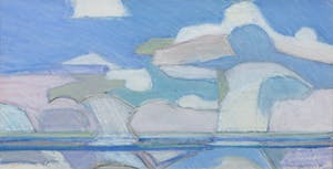 Paul Overhaus - Krijttekening op papier, Wolkenvelden - Ingelijst kopen? Bied vanaf 50!