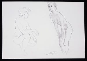 Jan Sluijters (jr.) - Tekening, Twee naakte personen kopen? Bied vanaf 40!