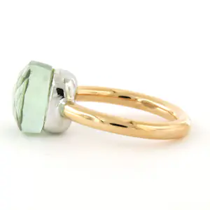18k bicolour ring bezet met groene amethist - ringmaat  17.5(55) kaufen? Bieten Sie von 800!