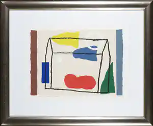 Harrie Gerritz - Zeefdruk, Zonder titel - Ingelijst verkocht voor € 80!