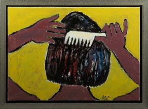 Martin van Wordragen - Olieverf op doek, Zich kammende dame - Ingelijst kopen? Bied vanaf 250!