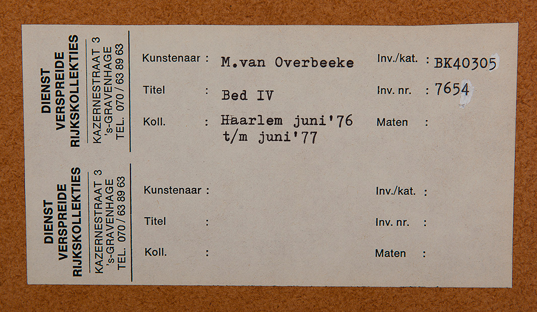 Michel van Overbeeke - Bed IV, Haarlem, 1976/77 kopen? Bied vanaf 20!