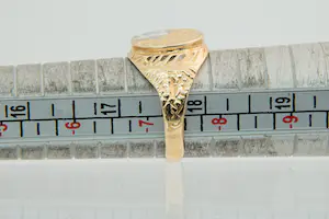 50 - Fraai gedetailleerde 18 Krt bi-color gouden ring - zegel model kopen? Bied vanaf 135!