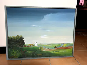 Selma Verhoeven - Landschap met 2 figuren en 2 honden kopen? Bied vanaf 250!