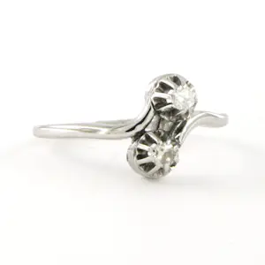 18k witgouden ring met bolsjewiek geslepen diamant tot. 0,14ct - G/H - Pique kaufen? Bieten Sie von 440!