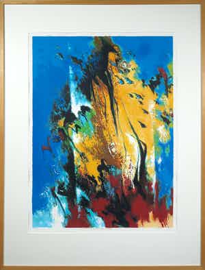 Mattie Schilders - Zeefdruk, In het licht van de vroege ochtend - Ingelijst (Groot) verkocht voor € 35!