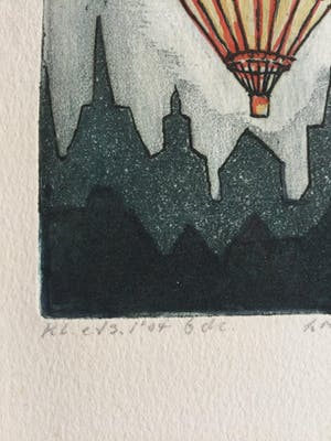 Loes Koldijk-Meyers - luchtballon, ets aquatint 1999 kopen? Bied vanaf 25!