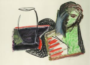 Philippe Hardy - Gemengde techniek op papier, Zonder titel - Ingelijst kopen? Bied vanaf 35!