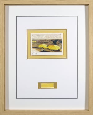 Christo - Handgesigneerde artcard The Umbrellas Japan met stofmonster - Ingelijst kopen? Bied vanaf 1!