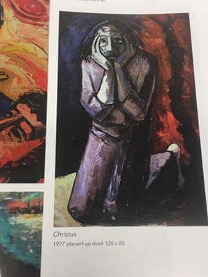 Berry Brugman - Olieverf op doek, Christus - Ingelijst kopen? Bied vanaf 100!