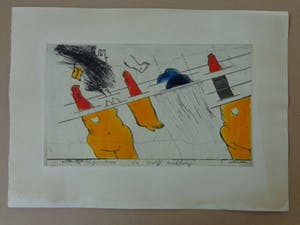 Hannes Postma - HOCUS FOCUS / KLEURETS / 38x53cm / SIG / 1966 kopen? Bied vanaf 55!