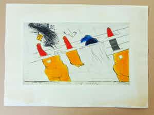 Hannes Postma - HOCUS FOCUS / KLEURETS / 38x53cm / SIG / 1966 verkocht voor € 55!