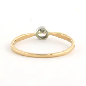14k gouden solitair ring met een oud Amsterdams slijpvorm geslepen diamant kopen? Bied vanaf 160!
