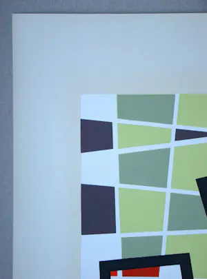 Jean Leppien - Composition abstrait - Originele zeefdruk - 1954 kopen? Bied vanaf 180!