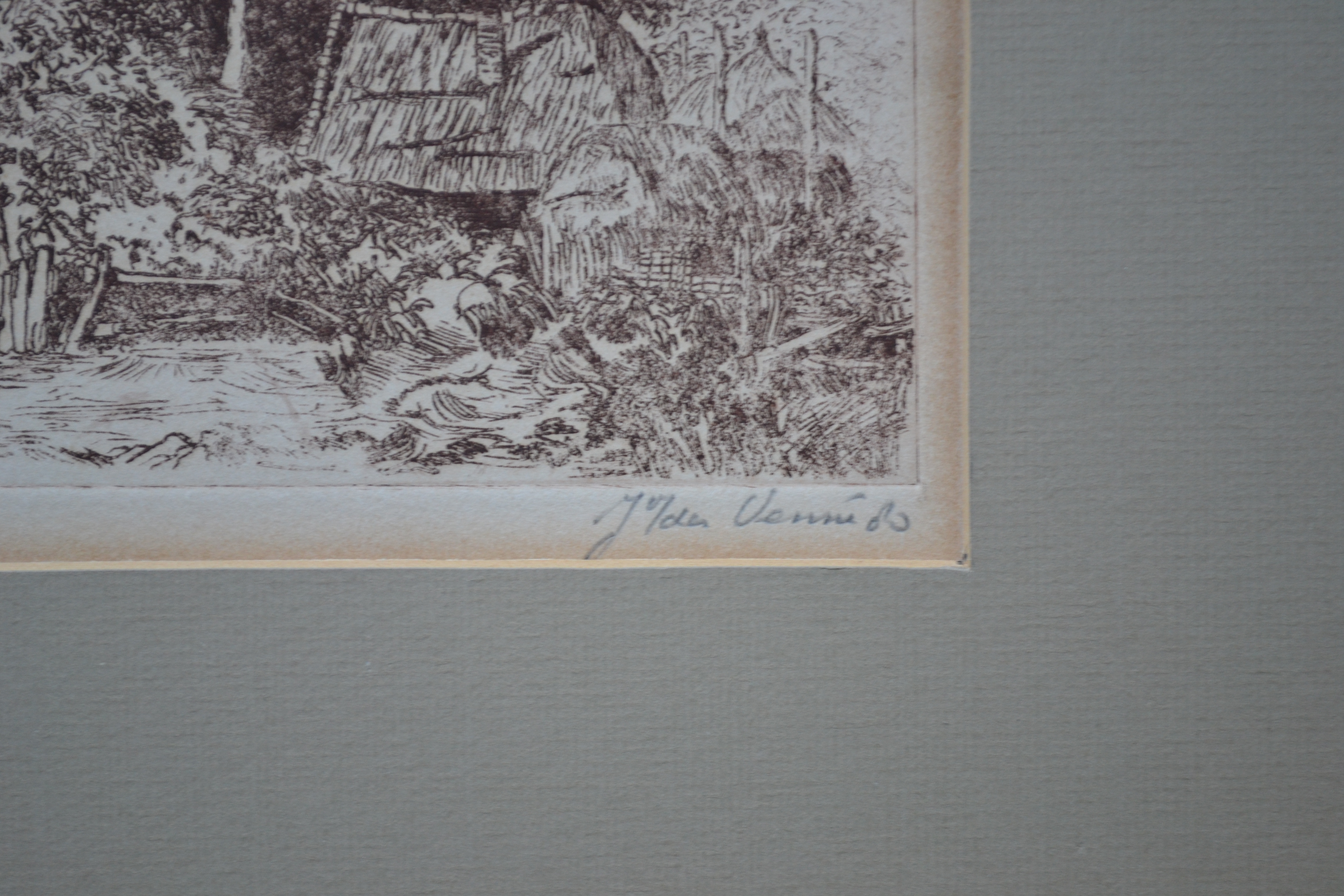 Niet of onleesbaar gesigneerd - Twee landschappen - Ets kopen? Bied vanaf 1!