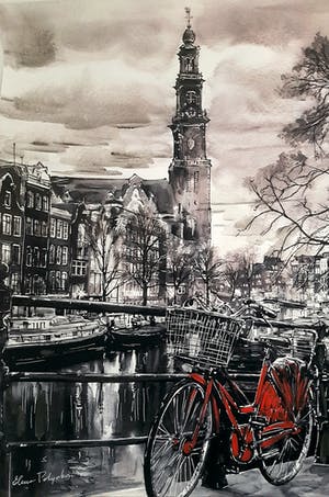 Elena Polyakova - Uitzicht naar Westerkerk in Amsterdam kopen? Bied vanaf 65!