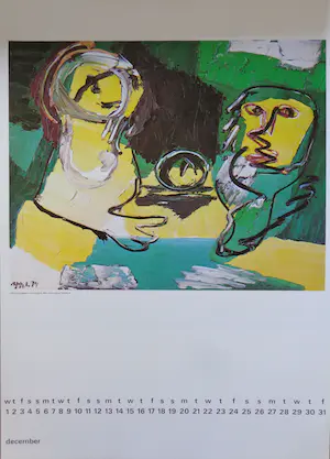 Karel Appel - JAARKALENDER 1976 / 12 KLEUROFFSET / VERZAMELOBJECT kopen? Bied vanaf 1!