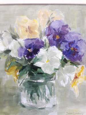 Jopie Limburg - Jopie Limburg (1905 - 1991), bloemstilleven in vaas. verkocht voor € 39!