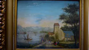 Niet of onleesbaar gesigneerd - Kerk met ruiter kopen? Bied vanaf 1!