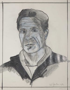 Ad Gerritsen - Potloodtekening, (Zelf)portret kopen? Bied vanaf 40!
