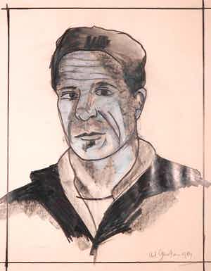 Ad Gerritsen - Potloodtekening, (Zelf)portret verkocht voor € 40!