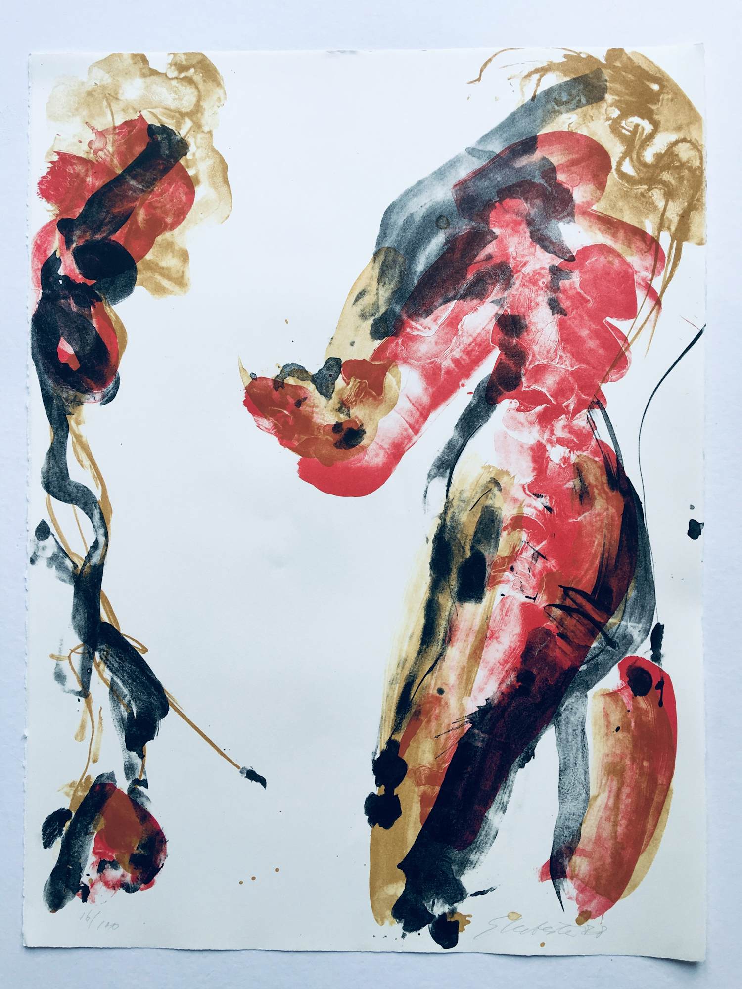 Buy Ger Lataster - abstracte litho - 1988 - oplage 100 ex.? Bid from 75!