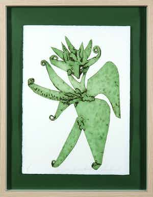 Reinhoud D'Haese - Aquatint metaaldruk, La joie la déborde - Ingelijst verkocht voor € 1!