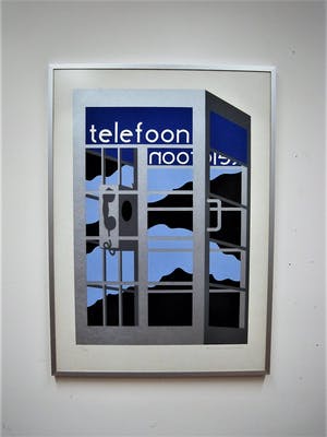 Lode Pemmelaar - Originele 1973 Pop Art Kleurenlitho "Telefooncel" kleine oplage - DE LAATSTE!! kopen? Bied vanaf 40!