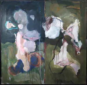 Jan Hoogervorst - Gemengde techniek op doek, Abstracte compositie (Groot) kopen? Bied vanaf 100!