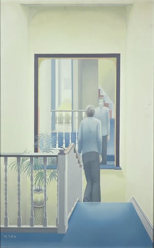 Niet of onleesbaar gesigneerd - Olieverf op doek, Trap - Ingelijst kopen? Bied vanaf 10!