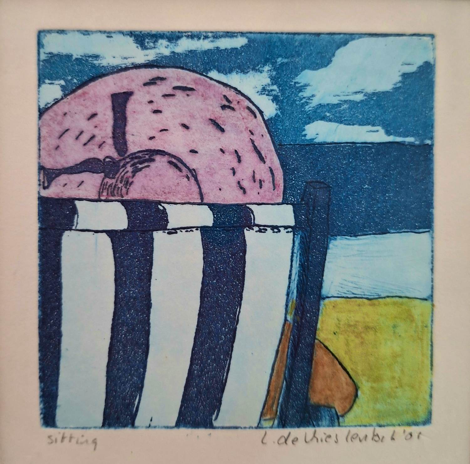 Louise de Vries Lentsch - 'Sitting', ingelijst kopen? Bied vanaf 35!