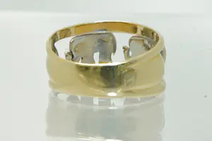 62 - 14 karaats bicolor gouden olifanten ring kopen? Bied vanaf 290!