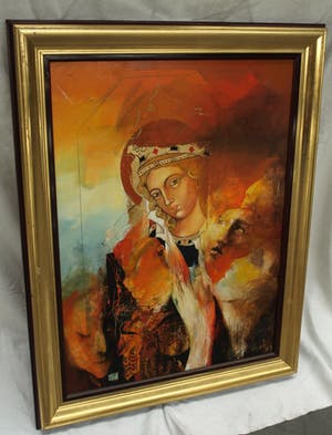 Viktoria Chaloupkova - Ingelijst olieverf op board , ‘Ave Maria’ – 95 x 74 cm -1993 kopen? Bied vanaf 250!