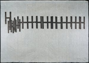 Carel Visser - Houtsnede op Japans papier, Geometrische abstract kopen? Bied vanaf 200!