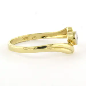 14k bicolour gouden ring met briljant geslepen diamant tot. 0.02ct – F/G - VS/SI kopen? Bied vanaf 220!