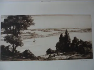 Sidney Tushingham - Ets, Landschap kopen? Bied vanaf 15!