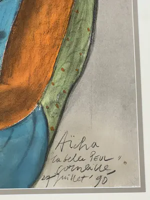 Corneille - Groot pastel en aquarel op papier, Aïcha, de mooie Peul, 1990 kopen? Bied vanaf 6000!