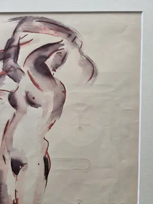 Nicolaas van der Kreek - Naakt. Staande vrouw. Achterzijde ontwerp tekening. kaufen? Bieten Sie von 99!