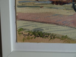 Klaas Pijlman - Ingelijste aquarel , “Huizen in aanbouw in Egmond aan Zee” – 1955 kopen? Bied vanaf 50!