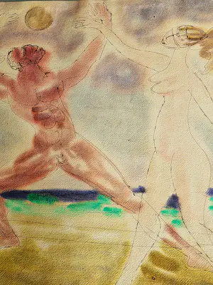 Nico Benschop - Leuke fauvistische jaren 50 gemengde techniek "vrijheid blijheid" gesigneerd kopen? Bied vanaf 35!